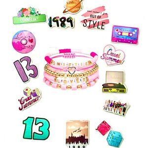 Taylor Swift Lover 5 BRACELET SET & 10 FREE Stickers | Eras Tour | Swiftie